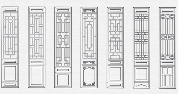 西峰常用中式仿古花窗图案隔断设计图