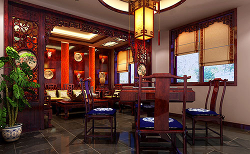 西峰古典中式风格茶楼包间设计装修效果图
